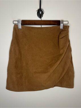 Abercrombie & Fitch Women's Brown Faux Vegan Leather Mini Skirt Size S EUC Y2K